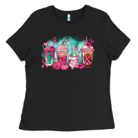 Black breast cancer  coffee cups Ladies Tee - AdoDesignShop