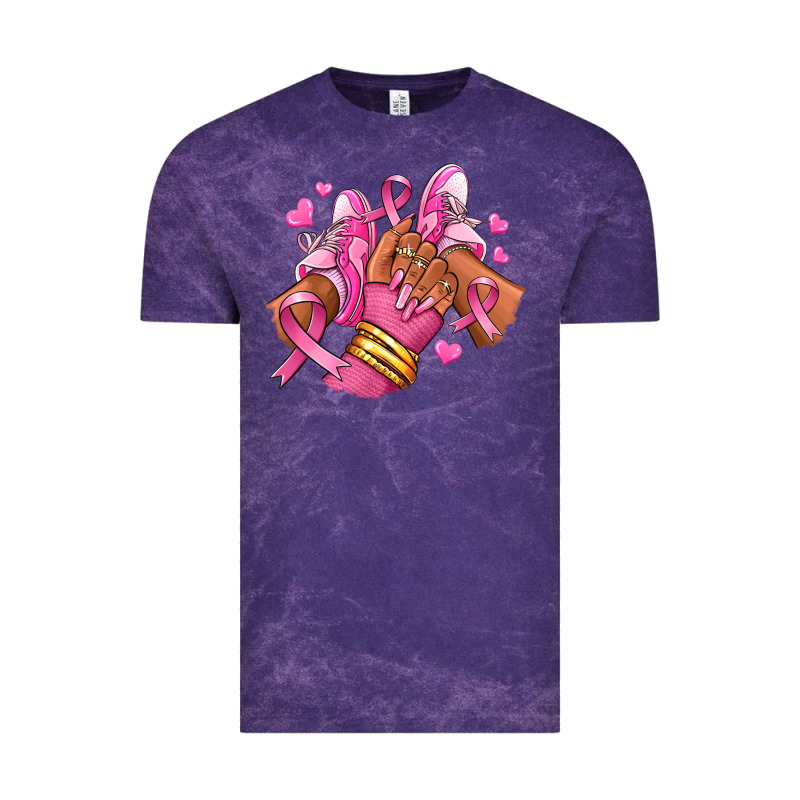 Breast Cancer Afro Girl Sneakers Vintage Tee by RanaPortraitStore | Teevron
