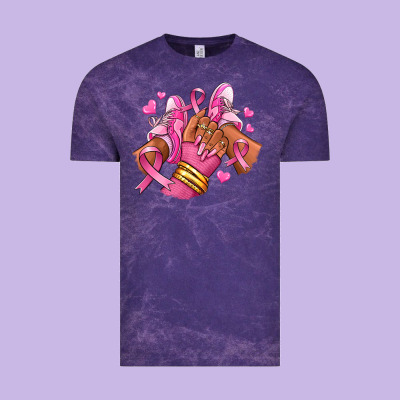 Vintage Tee Breast Cancer afro girl sneakers