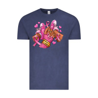 Vintage Denim Breast Cancer afro girl sneakers Vintage Tee - RanaPortraitStore