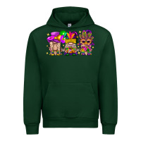 Forest Green Mardi Gras Gnomies Cakes Flowers And Balloon Urban Hoodie - BundleAndBundleShop