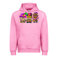 Fuchsia Pink Mardi Gras Gnomies Cakes Flowers And Balloon Urban Hoodie - BundleAndBundleShop