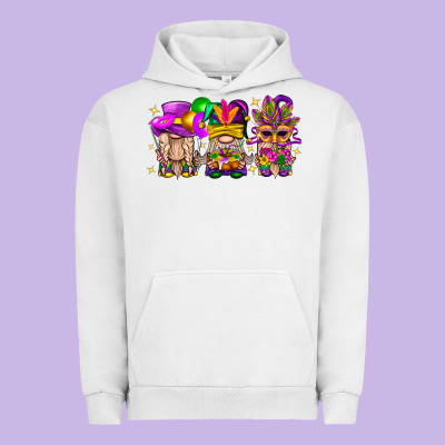 Mardi Gras Gnomies Cakes Flowers And Balloon Urban Hoodie Designed By Bundleandbundleshop