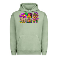 Pigment Oil Green Mardi Gras Gnomies Cakes Flowers And Balloon Urban Hoodie - BundleAndBundleShop