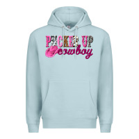 Blue Mist pucker up cowboy Premium Hoodie - NancyCooperArtShop