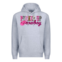 Heather Grey pucker up cowboy Premium Hoodie - NancyCooperArtShop