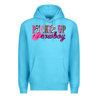 Ocean Blue pucker up cowboy Premium Hoodie - NancyCooperArtShop