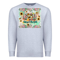 Heather Grey god is my refugee and strength Premium Sweatshirt - NancyCooperArtShop