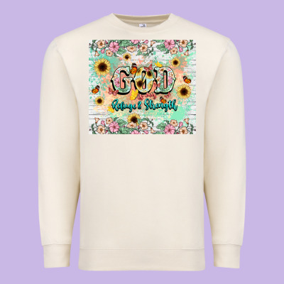 God Is My Refugee And Strength Premium Sweatshirt Designed By Nancycooperartshop