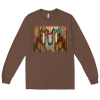 Chestnut horses with bandanas Long Sleeve Tee - RanaPortraitStore