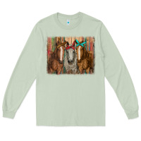 Matcha horses with bandanas Long Sleeve Tee - RanaPortraitStore