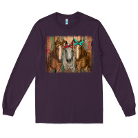 Plum horses with bandanas Long Sleeve Tee - RanaPortraitStore