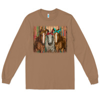 Toasted Coconut horses with bandanas Long Sleeve Tee - RanaPortraitStore