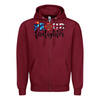 Burgundy proud firefighter Zipper Hoodie - HRA Design Shop