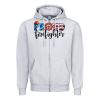 Heather Grey proud firefighter Zipper Hoodie - HRA Design Shop