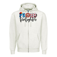 Oatmeal Heather proud firefighter Zipper Hoodie - HRA Design Shop
