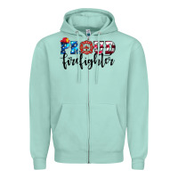 Seafoam proud firefighter Zipper Hoodie - HRA Design Shop