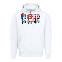 White proud firefighter Zipper Hoodie - HRA Design Shop