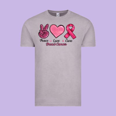 Vintage Tee Peace Love Cure Cancer