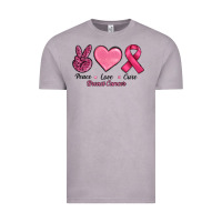 Vintage Zinc Peace Love Cure Cancer Vintage Tee - RanaPortraitStore