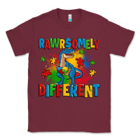 Burgundy rawrsomely different autism trex Classic Tee - Zillion Design Studio