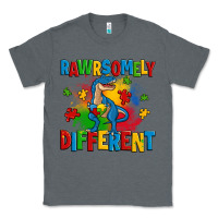 Charcoal Heather rawrsomely different autism trex Classic Tee - Zillion Design Studio