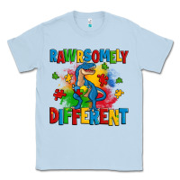 Dusty Blue rawrsomely different autism trex Classic Tee - Zillion Design Studio