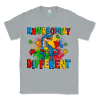 Heather Grey rawrsomely different autism trex Classic Tee - Zillion Design Studio
