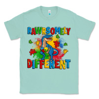 Seafoam rawrsomely different autism trex Classic Tee - Zillion Design Studio