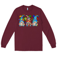 Burgundy autism gnomes Long Sleeve Tee - Zillion Design Studio
