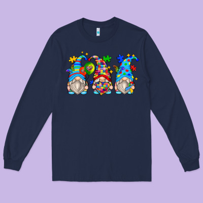 Autism Gnomes Long Sleeve Tee Designed By Zillion Design Studio