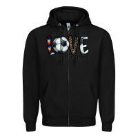 Black for the love of the game socer Zipper Hoodie - CowhideDigitalArt