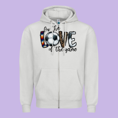 For The Love Of The Game Socer Zipper Hoodie Designed By Cowhidedigitalart