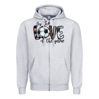 Heather Grey for the love of the game socer Zipper Hoodie - CowhideDigitalArt
