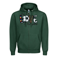 Sports Green for the love of the game socer Zipper Hoodie - CowhideDigitalArt