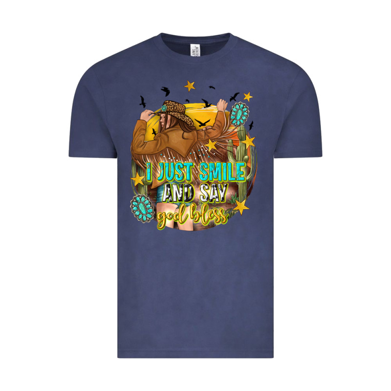 I Just Smile And Say God Bless Vintage Tee by texasbilliewilder | Teevron