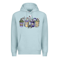 Blue Mist skeleton coffee cups Premium Hoodie - NancyCooperArtShop