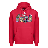 Cardinal skeleton coffee cups Premium Hoodie - NancyCooperArtShop