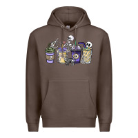 Coffee skeleton coffee cups Premium Hoodie - NancyCooperArtShop