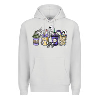 Dove Grey skeleton coffee cups Premium Hoodie - NancyCooperArtShop