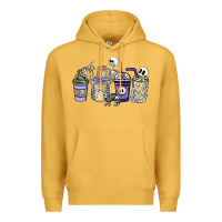 Mustard skeleton coffee cups Premium Hoodie - NancyCooperArtShop