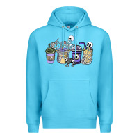 Ocean Blue skeleton coffee cups Premium Hoodie - NancyCooperArtShop