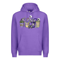 Purple skeleton coffee cups Premium Hoodie - NancyCooperArtShop