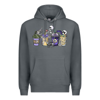 Rock skeleton coffee cups Premium Hoodie - NancyCooperArtShop