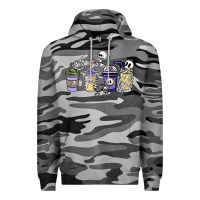 Slate Camo skeleton coffee cups Premium Hoodie - NancyCooperArtShop