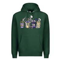 Sports Green skeleton coffee cups Premium Hoodie - NancyCooperArtShop