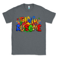 Charcoal Heather totally ausome autism Classic Tee - Zillion Design Studio