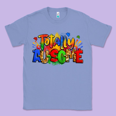 Totally Ausome Autism Classic Tee Designed By Zillion Design Studio