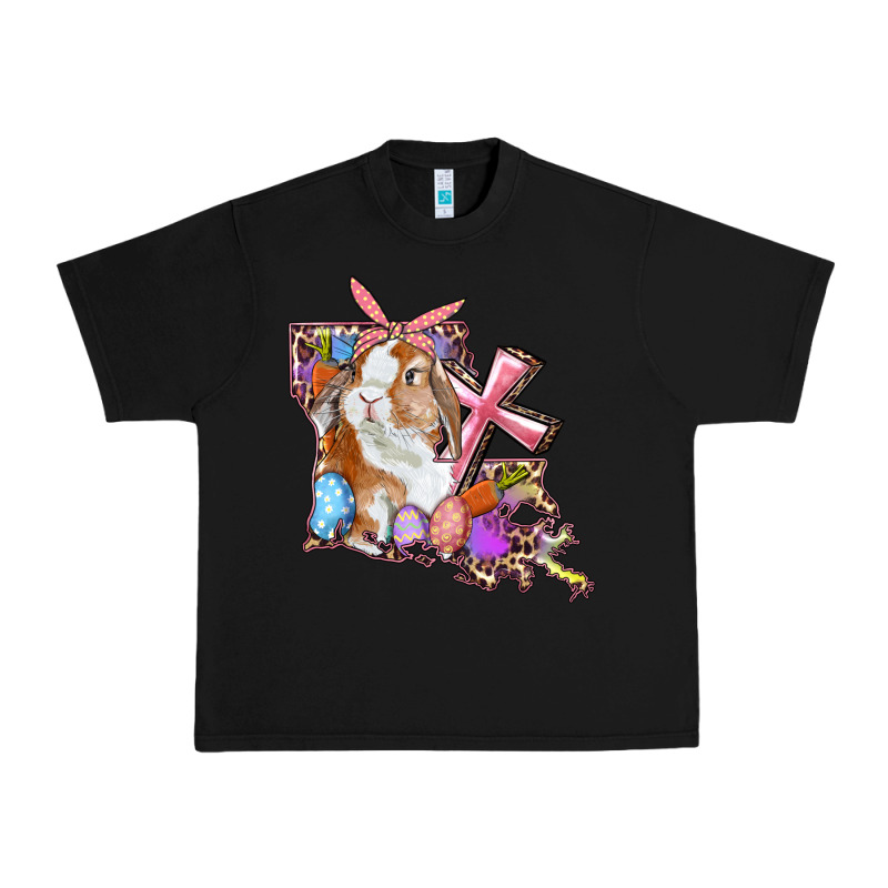 Louisiana Map Easter Bunny And Cross Urban Heavy Tee by RanaPortraitStore | Teevron