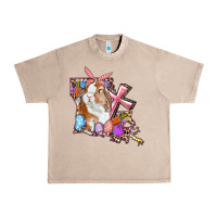 French Oak Louisiana Map Easter Bunny And Cross Urban Heavy Tee - RanaPortraitStore